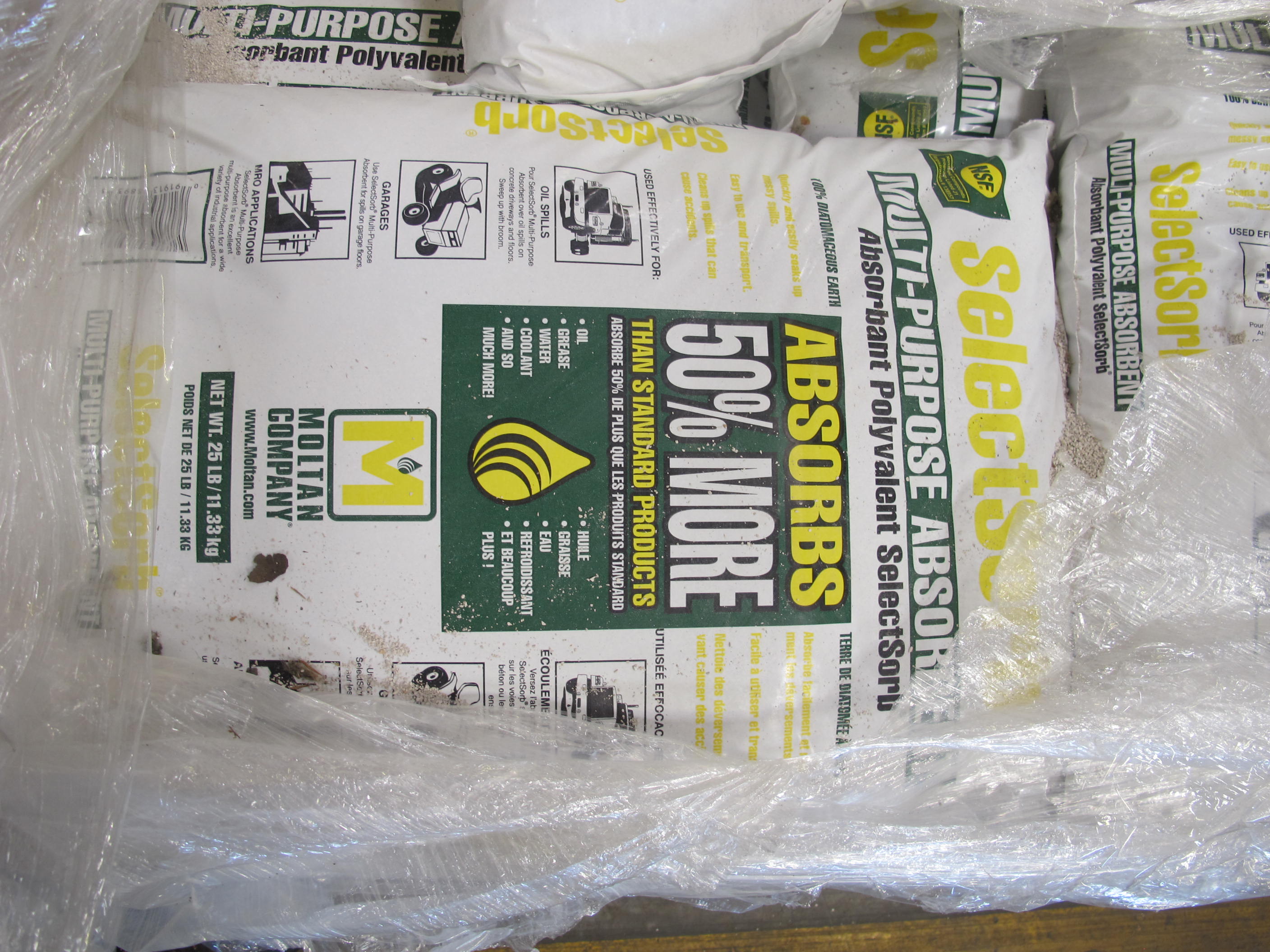 (12 25LB BAGS) SLECTSORB MULTI-PURPOSE ABSORBENT. LOADING & HANDLING FEE $15-4180